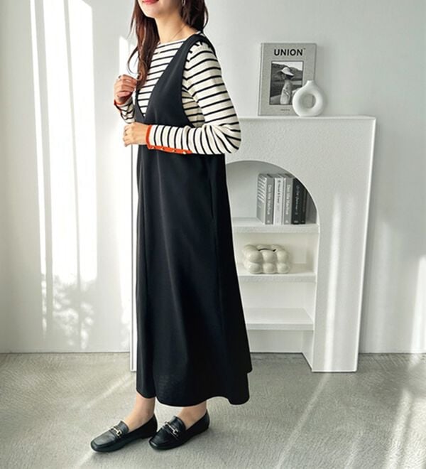 GeeRA（ジーラ）の「袖口ボタン配色ボートネックリブニット（ニット・セーター）」｜詳細画像