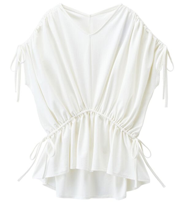 RANAN（ラナン）の「ひんやり！ギャザーデザインカットソー（チュニック）」｜詳細画像