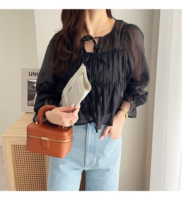 GeeRA（ジーラ）の「オーガンジーシアーブラウス（ブラウス）」｜詳細画像