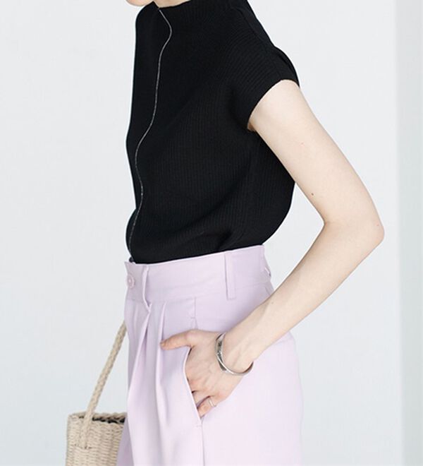 GeeRA（ジーラ）の「配色ラインフレンチスリーブニット（ニット・セーター）」｜詳細画像