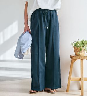 BELLUNA（ベルーナ）の「【ＰＯＬＯ　ＢＣＳ】裏毛素材センターシームワイドパンツ（フルレングスパンツ）」｜ネイビー