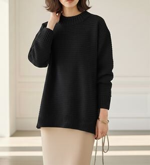 BELLUNA（ベルーナ）の「ガーター編モールニットプルオーバー（ニット・セーター）」｜詳細画像