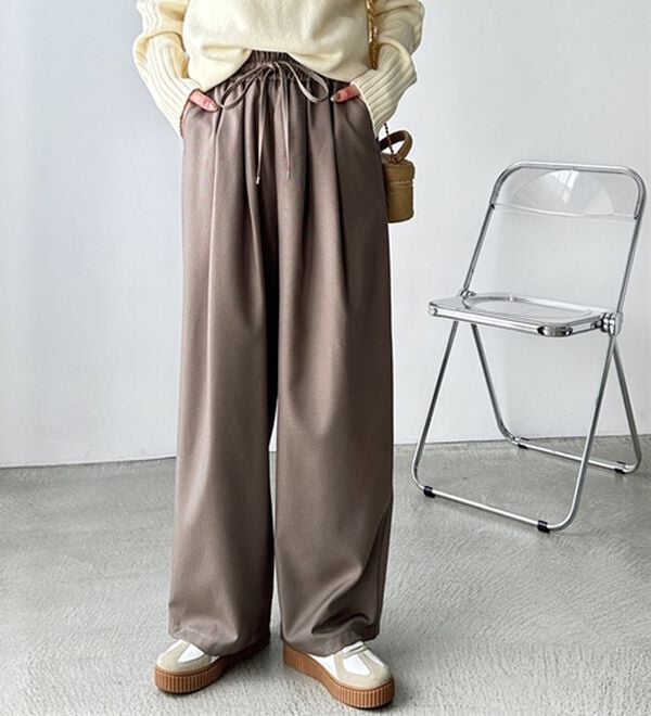 GeeRA（ジーラ）の「ウールライクダブルタックイージーパンツ（フルレングスパンツ）」｜詳細画像