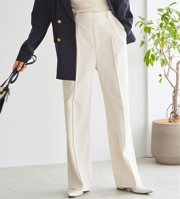 RANAN（ラナン）の「裏起毛美脚シルエットピンタックワイドパンツ（フルレングスパンツ）」｜詳細画像