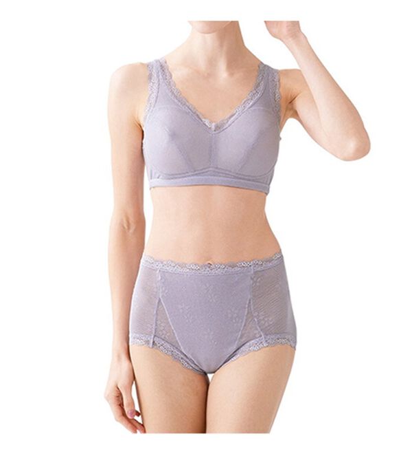 「【３色組】快適メッシュ　綿混リラックスブラ（ブラジャー）」｜詳細画像