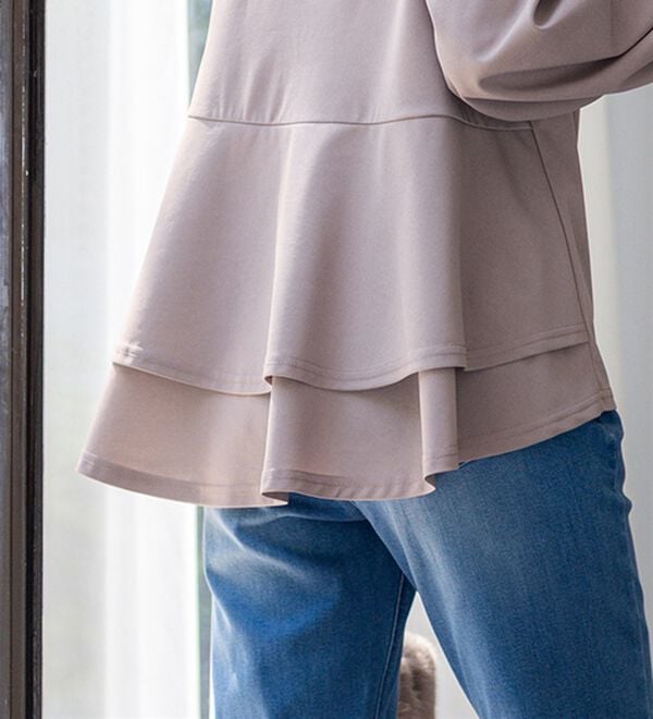 BELLUNA（ベルーナ）の「【再入荷】ボリューム袖美人顔バックフレアーＴブラウス（ブラウス）」｜詳細画像