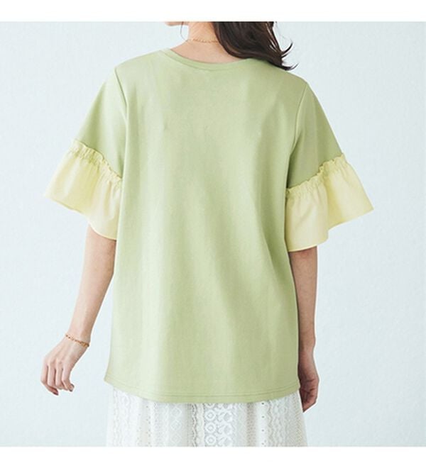 BELLUNA（ベルーナ）の「オーガニックコットン素材切替デザインプルオーバー（カットソー）」｜詳細画像