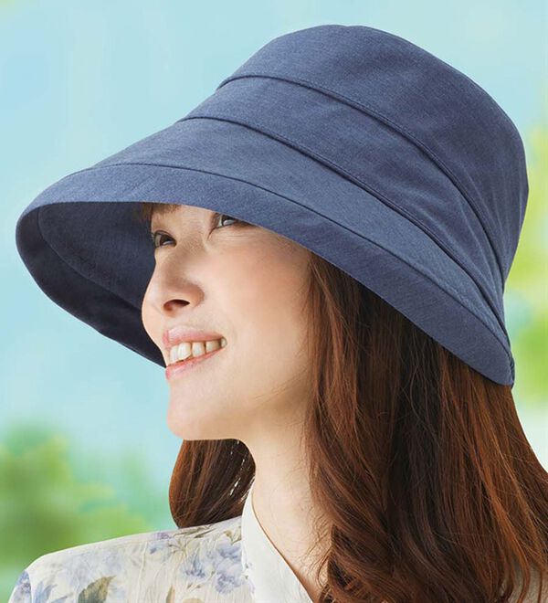 「年中かぶれるＵＶデニム調帽子（帽子）」｜詳細画像