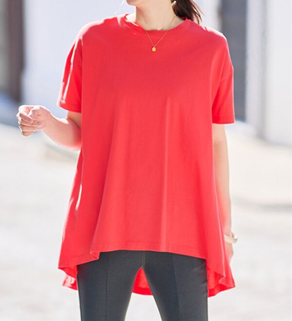 RANAN（ラナン）の「＜ＢＣ＞綿１００％ひんやりフレアーシルエットチュニック（カットソー）」｜詳細画像