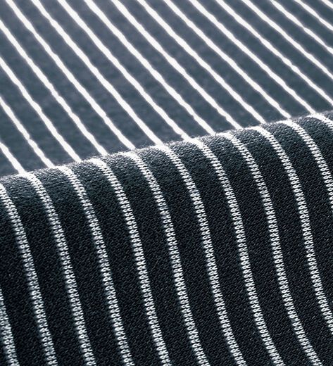 16秋冬新作ボーダー柄ミニ裏毛ライナーつきフードブルゾン150M