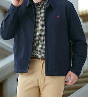 「＜ポロ・ビーシーエス＞着心地快適デニム調スイングトップ（メンズブルゾン）」｜詳細画像