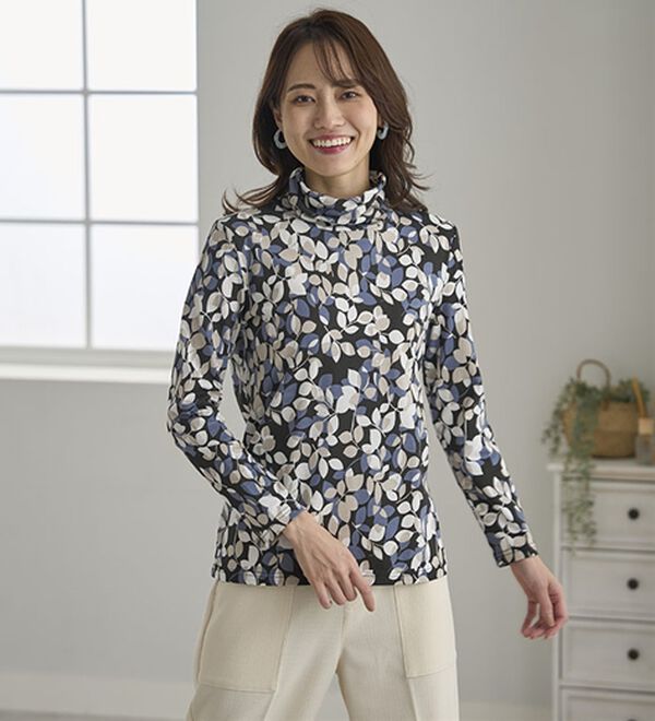 BELLUNA（ベルーナ）の「テンセル（ＴＭ）繊維・コットンプリントプルオーバー（カットソー）」｜詳細画像