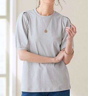 BELLUNA（ベルーナ）の「ひんやり綿混素材華奢見せプルオーバー（カットソー）」｜詳細画像