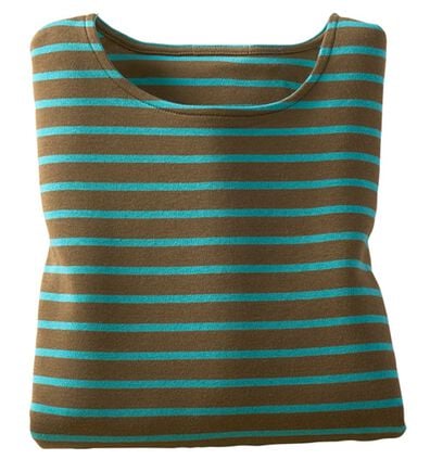 BELLUNA（ベルーナ）の「＜＆ｃｏｃｏｃｈｉ＞ハピネスコットン１００％なめらかボーダープルオーバー（カットソー）」