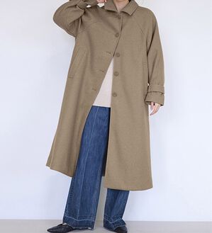 RANAN（ラナン）の「ウール調ステンカラーコート（ロングコート）」｜モカ