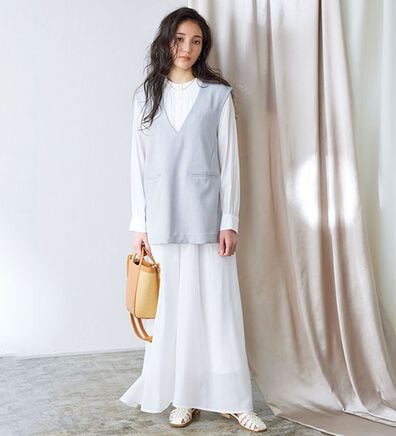 Pierrot（ピエロ）の「【選べる丈】バンドカラーフレアシャツワンピース（シャツワンピース）」