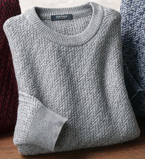 「ニット好きも喜ぶ！大満足セーター（メンズニット・セーター）」｜杢グレー