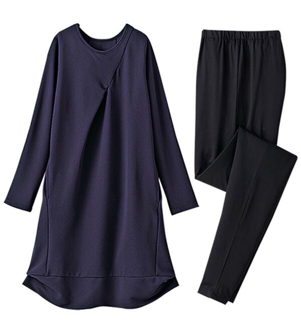 LAVIENNE（ラヴィエンヌ）の「【２点セット】＜旅とも＞２点セットコクーンチュニック（カットソーワンピース）」｜詳細画像