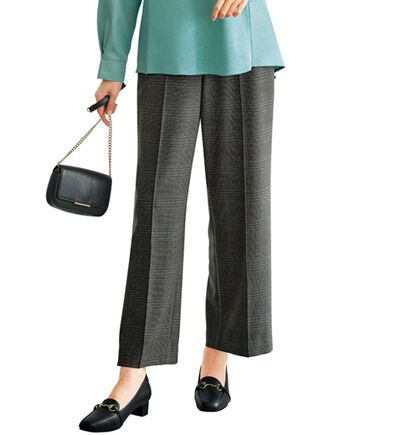 BELLUNA（ベルーナ）の「サマ見え（Ｗ）ストレッチ素材タブ使いワイドパンツ（ワイドパンツ・ガウチョ）」