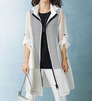 BELLUNA（ベルーナ）の「メッシュ素材ビッグファスナージャケット（その他ジャケット）」｜オフ白