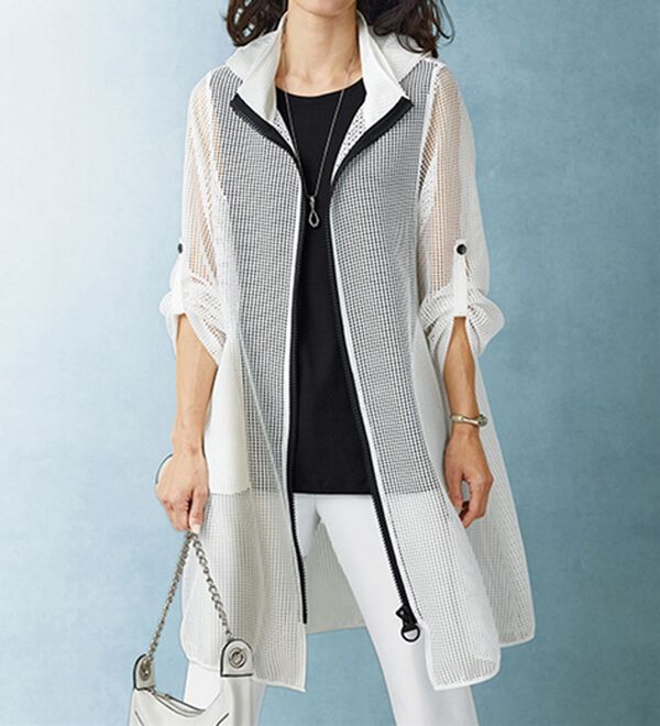 BELLUNA（ベルーナ）の「メッシュ素材ビッグファスナージャケット（その他ジャケット）」｜オフ白