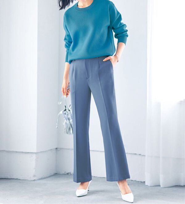 VINNO（ヴィノ）の「配色デザインニットトレーナー（ニット・セーター）」｜詳細画像