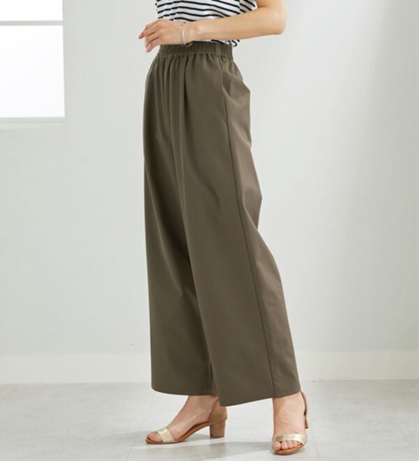 BELLUNA（ベルーナ）の「エアリーサッカー素材ワイドパンツ（ワイドパンツ・ガウチョ）」｜詳細画像