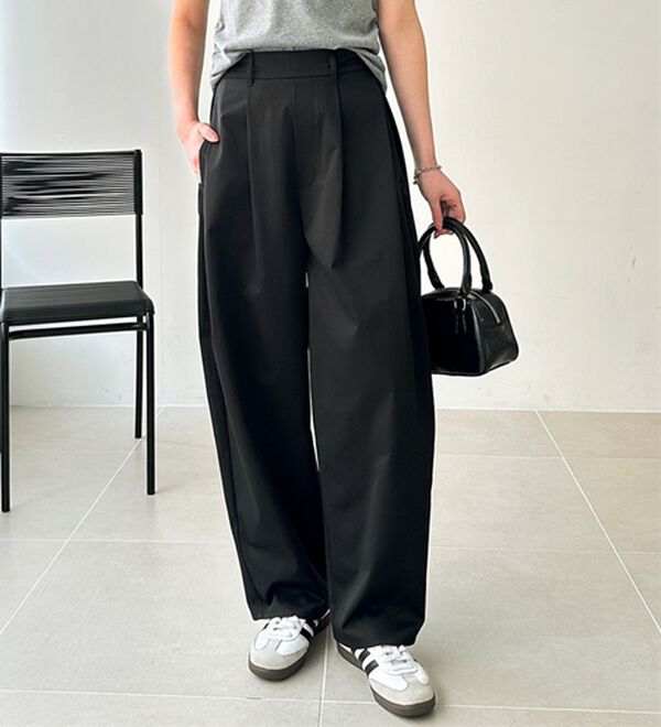 GeeRA（ジーラ）の「楽なのに美脚見えワイドカーブパンツ（フルレングスパンツ）」｜詳細画像