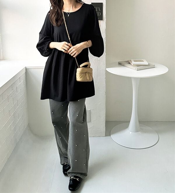 GeeRA（ジーラ）の「前後２ＷＡＹリボンペプラムチュニック（チュニック）」｜詳細画像