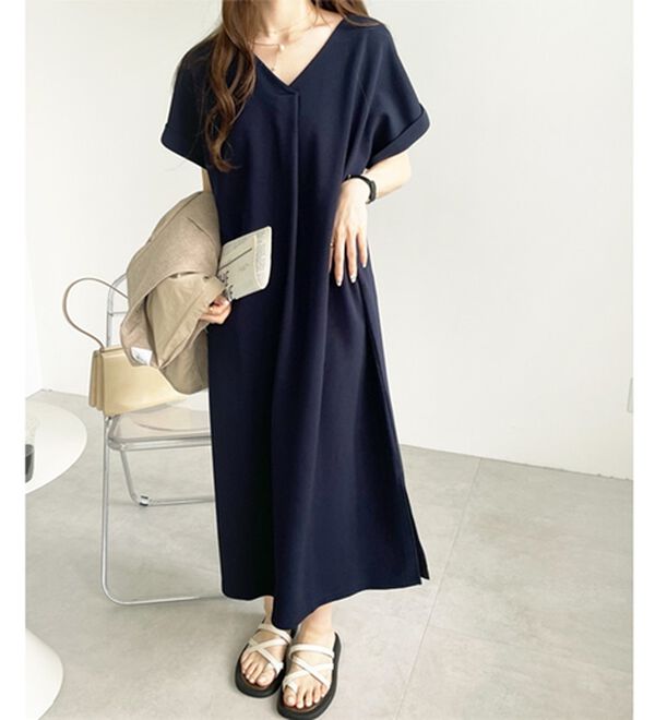 GeeRA（ジーラ）の「ひんやり快適！ジャカードスキッパーワンピ（カットソーワンピース）」｜詳細画像