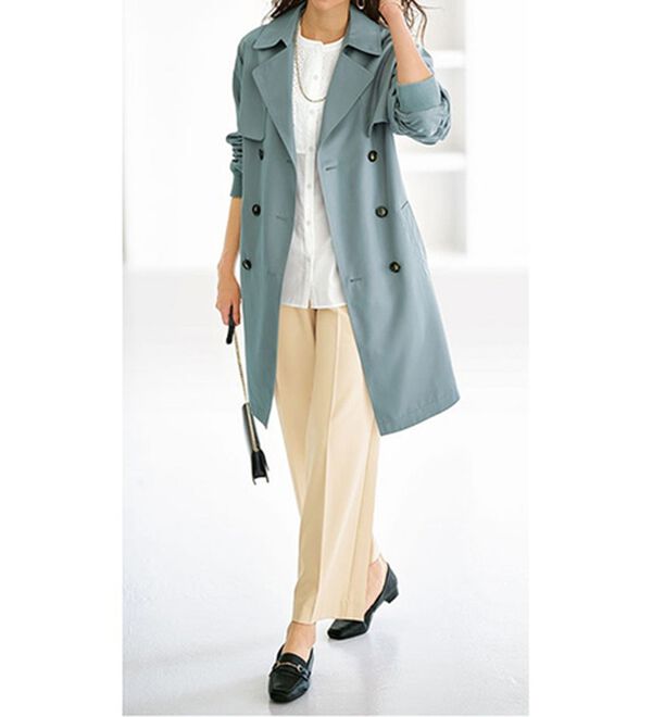 BELLUNA（ベルーナ）の「花粉対策！袖リブ使いトレンチコート（ロングコート）」｜詳細画像