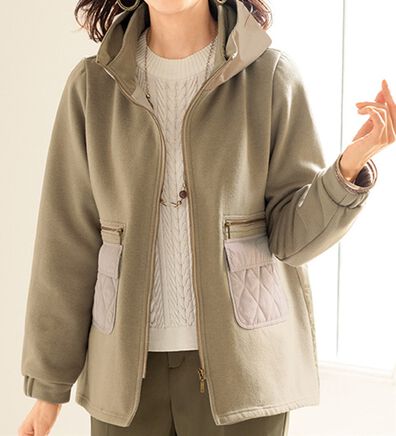 ルフラン（ルフラン）の「キルティング切替あったか起毛ブルゾン（ブルゾン）」