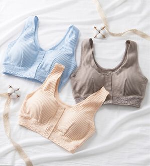 「【３色組】レースが肌に当たらない前あきブラ（ブラジャー）」｜3色組