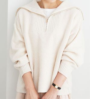 BELLUNA（ベルーナ）の「あぜ編ハーフジップニットプルオーバー（ニット・セーター）」｜アイボリー