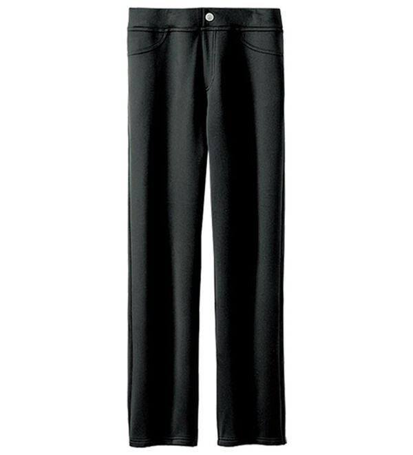 BELLUNA（ベルーナ）の「ふんわりなめらか裏ベロアパンツ（フルレングスパンツ）」｜黒無地