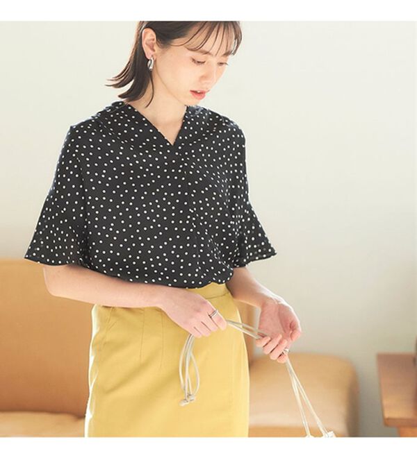 GeeRA（ジーラ）の「サラサラ涼しい！着やせも叶うフレアー袖ブラウス（ブラウス）」｜詳細画像