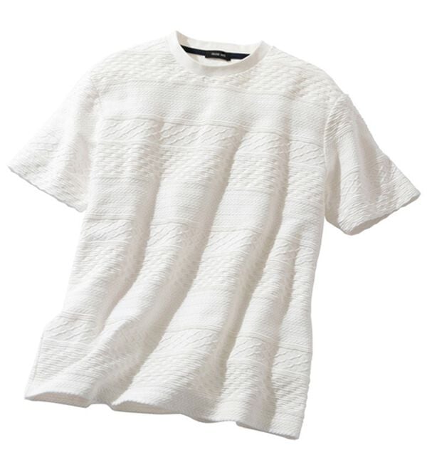【５０％オフ】 PGG TEXBRID ジャガード Tシャツ ホワイト サイズ１ 綿100％アイスジャカードTシャツ - ベルーナ【公式】
