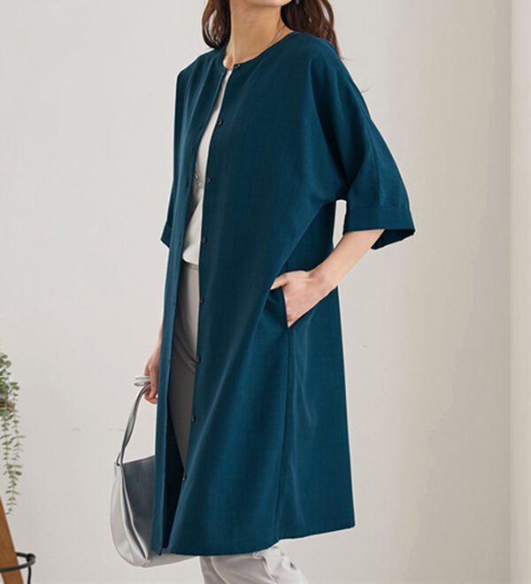 BELLUNA（ベルーナ）の「すっぽり体型カバー！麻調２ｗａｙワンピース（その他ワンピース）」｜詳細画像