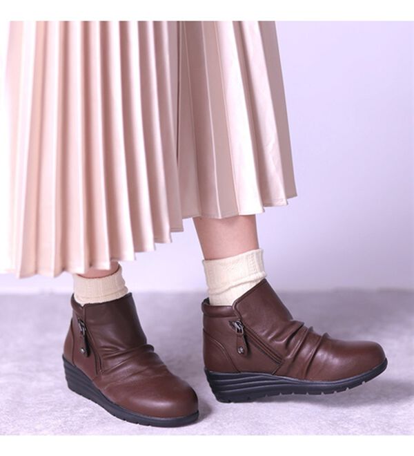 ルフラン（ルフラン）の「脱ぎ履きラクちん！ガバッと開くダブルファスナー美脚ブーツ（ブーツ）」｜詳細画像