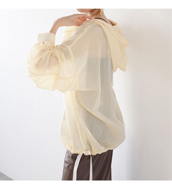 GeeRA（ジーラ）の「シアー素材ストライプアノラックパーカー（パーカー）」｜詳細画像