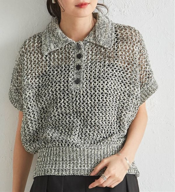 RANAN（ラナン）の「クロシェメッシュポロニット（ニット・セーター）」｜詳細画像