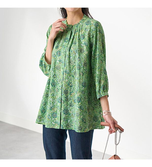 BELLUNA（ベルーナ）の「ナチュラル柄プリントブラウス（チュニック）」｜詳細画像