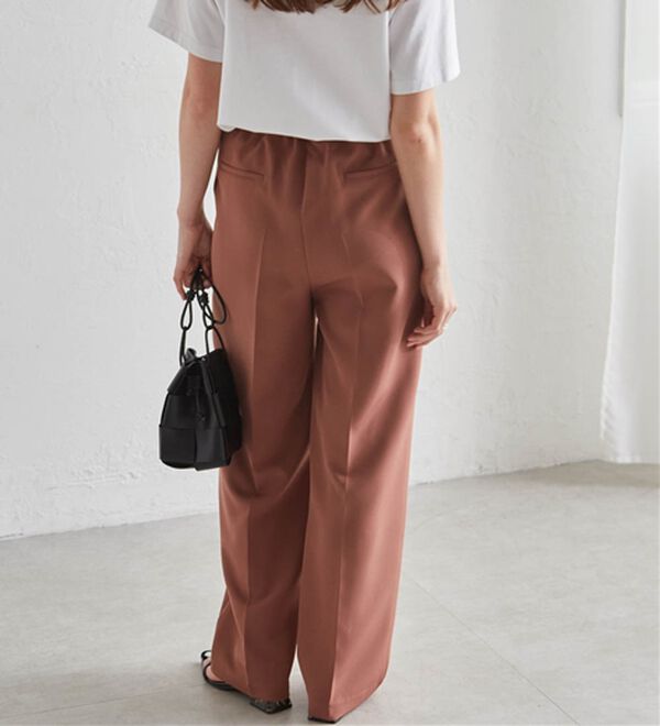 選べる2丈】機能付！美脚シルエットセンタープレスワイドパンツ