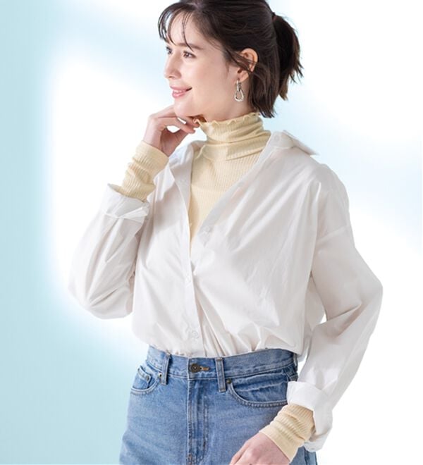 LAVIENNE（ラヴィエンヌ）の「敬老の日に！【肌にまとう化粧品】着て潤うシアー素材リブインナー＜ＭＡＴＯＬＩＡ＞（肌着・インナーウェア）」｜詳細画像