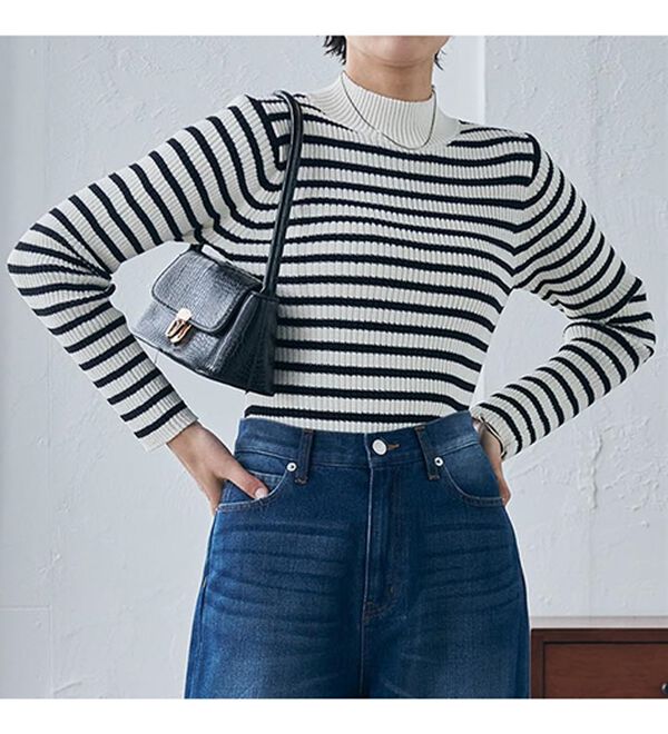 RANAN（ラナン）の「もちもちリブパイピングハイネックニット（ニット・セーター）」｜詳細画像