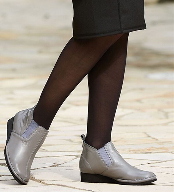 ルフラン（ルフラン）の「ぬくぬくフリース牛革ゴアブーティ（ブーツ）」｜グレー