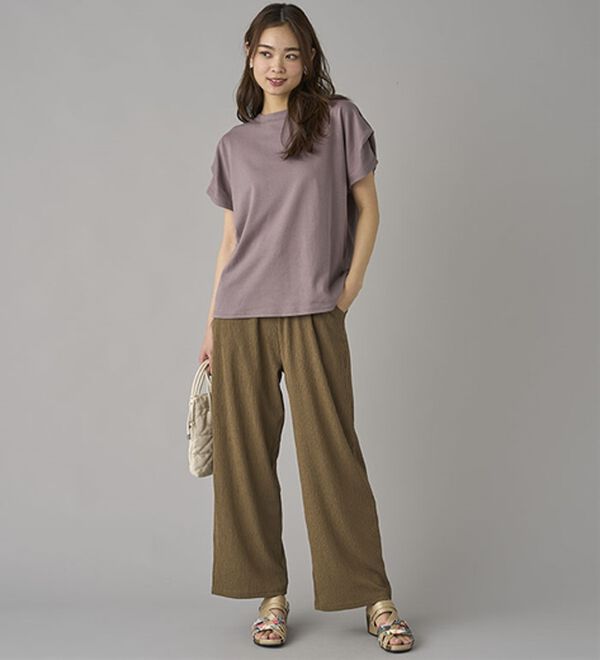 BELLUNA（ベルーナ）の「楊柳サラサラ素材イージーパンツ（フルレングスパンツ）」｜詳細画像