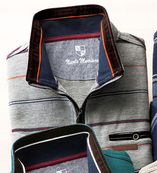 「＜ニコル　モリソン＞こだわる大人の好印象トレーナー（メンズトレーナー）」｜グレー