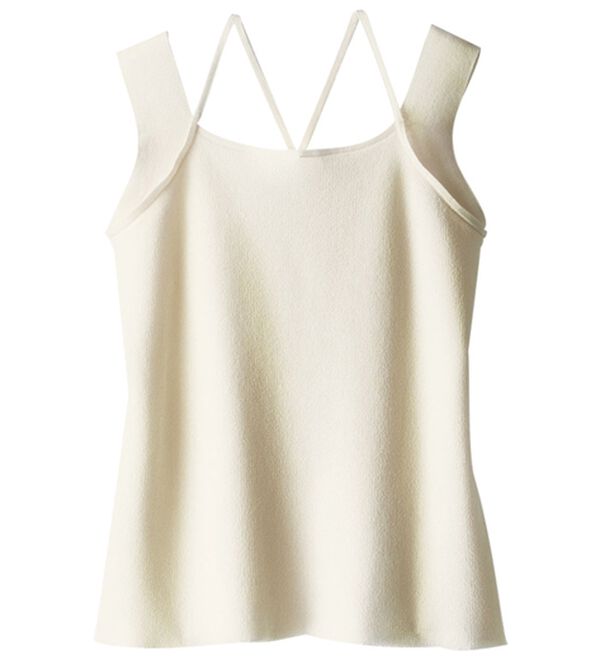 BELLUNA（ベルーナ）の「涼やかニット素材サマ見えタンクトップ（タンクトップ・キャミソール）」｜詳細画像