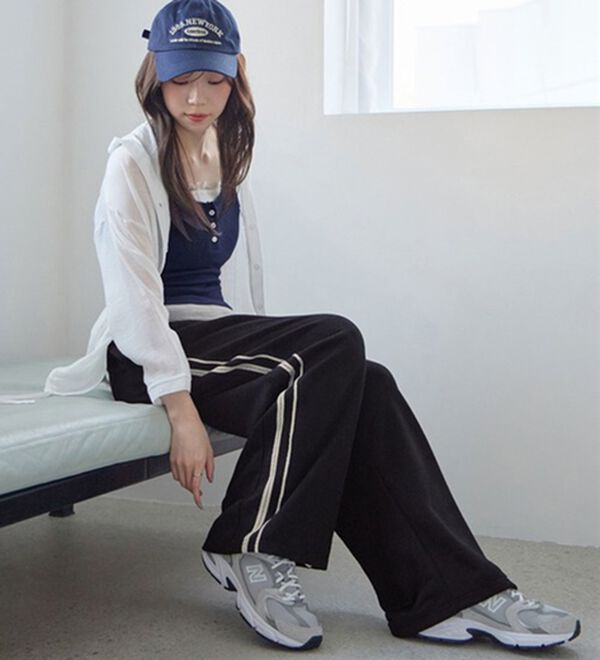 CHAN ME（チャンミ）の「ダブルレーススウェットパンツ（フルレングスパンツ）」｜詳細画像